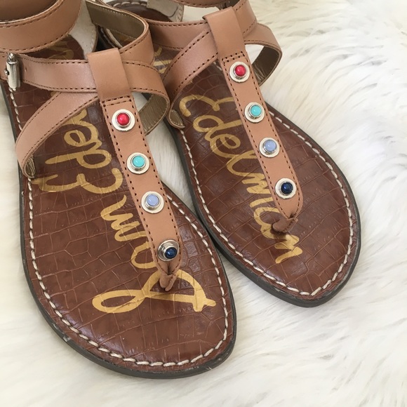 Sam Edelman Nude Studded Buckle Sandals - Picture 3 of 6